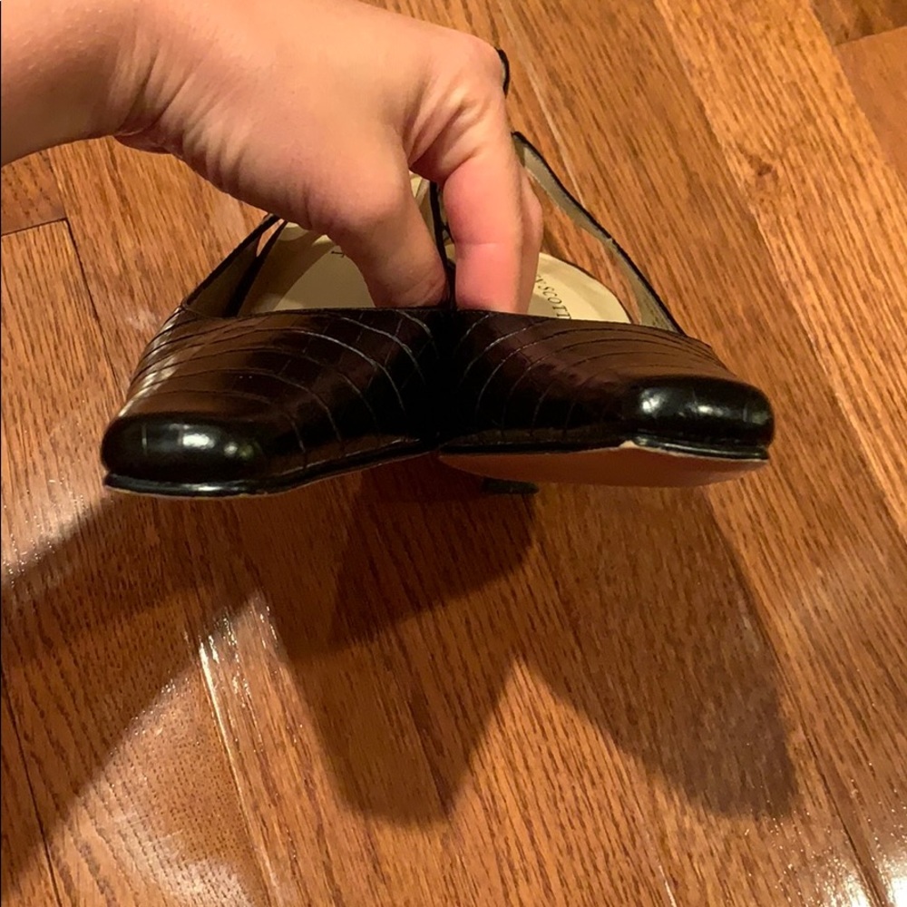 Karen Scott black snakeskin slingback pump heels 6 - Picture 6 of 7